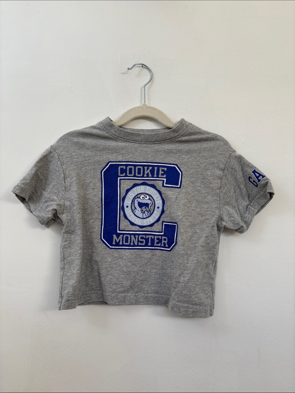 GAP Gray Tee with Sesame Street Cookie Monster Graphic 2T